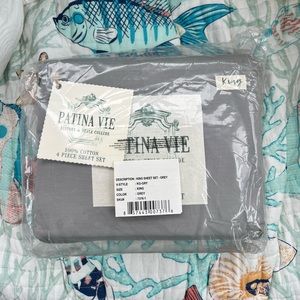 Patina Vie all cotton King size sheet set NWT